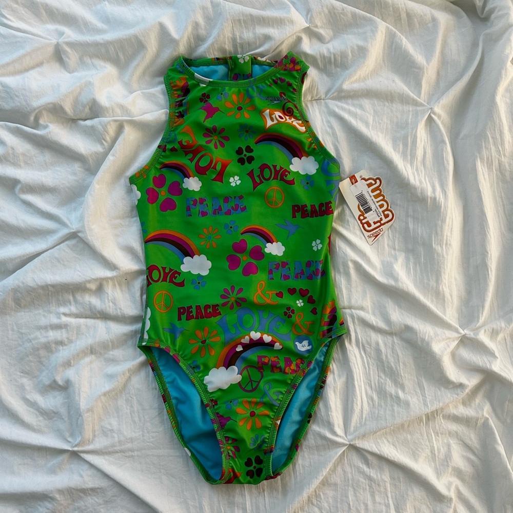NEW Speedo Multicolor Graphic Swimsuit